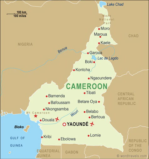 politique carte du Cameroun